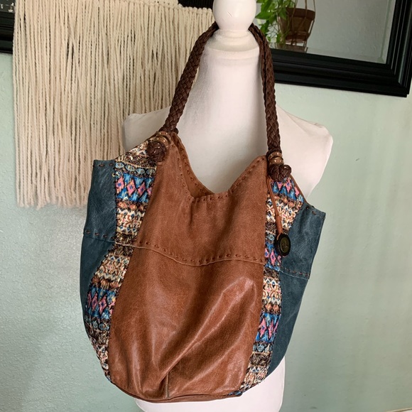 The Sak Handbags - The Sak fabric and leather boho bucket bag